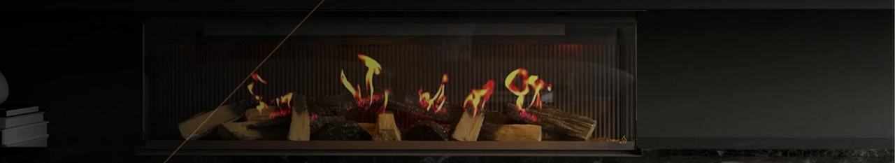 Driezijdige elektrische haard